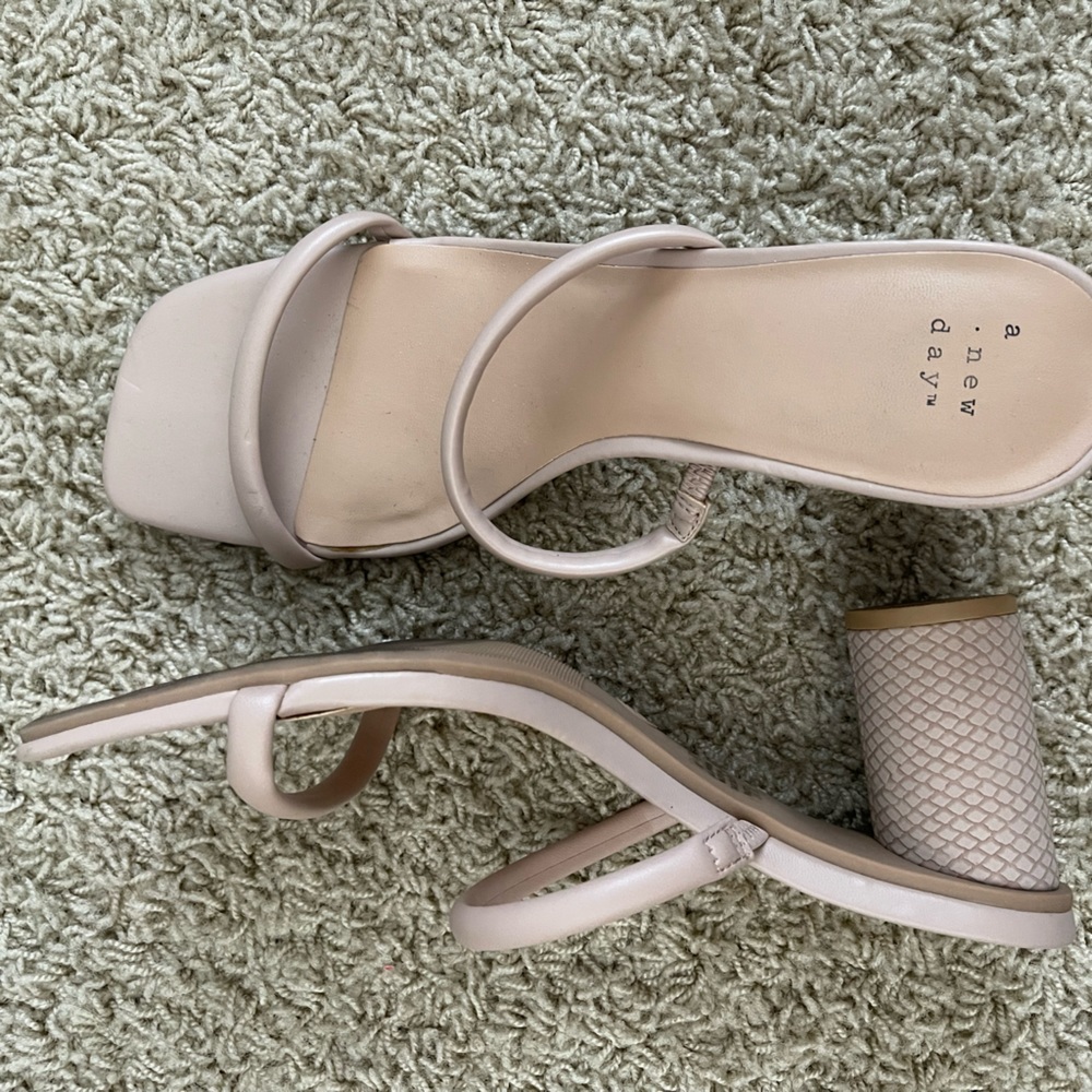 Target a.new.day Nude Beige Strappy Block Heel Sandals